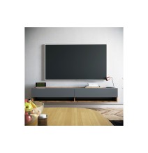 Mueble de TV de Pared Moderno Antracita-Roble - 180x31,5x29,5 cm - 2 Cajones y Estantes.