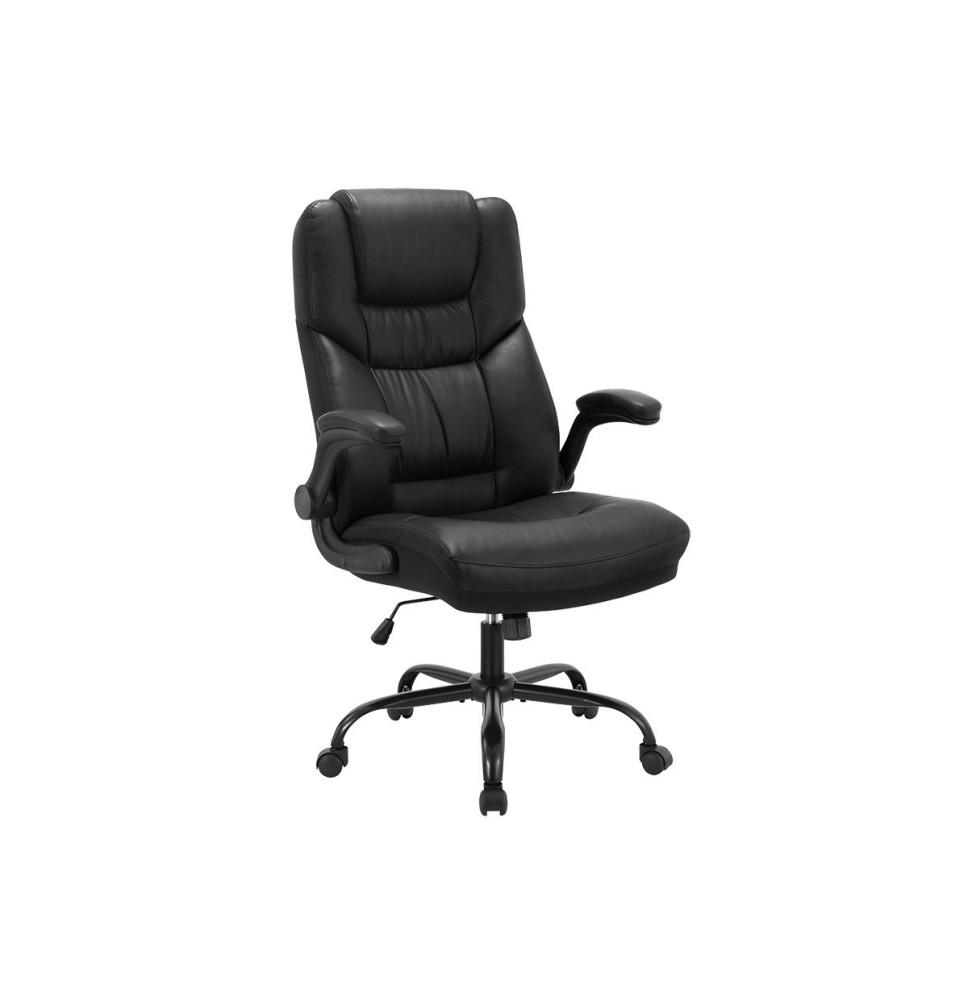 Silla de Oficina Manager en Polipiel Negro - 119/110 x 77 x 70 cm.